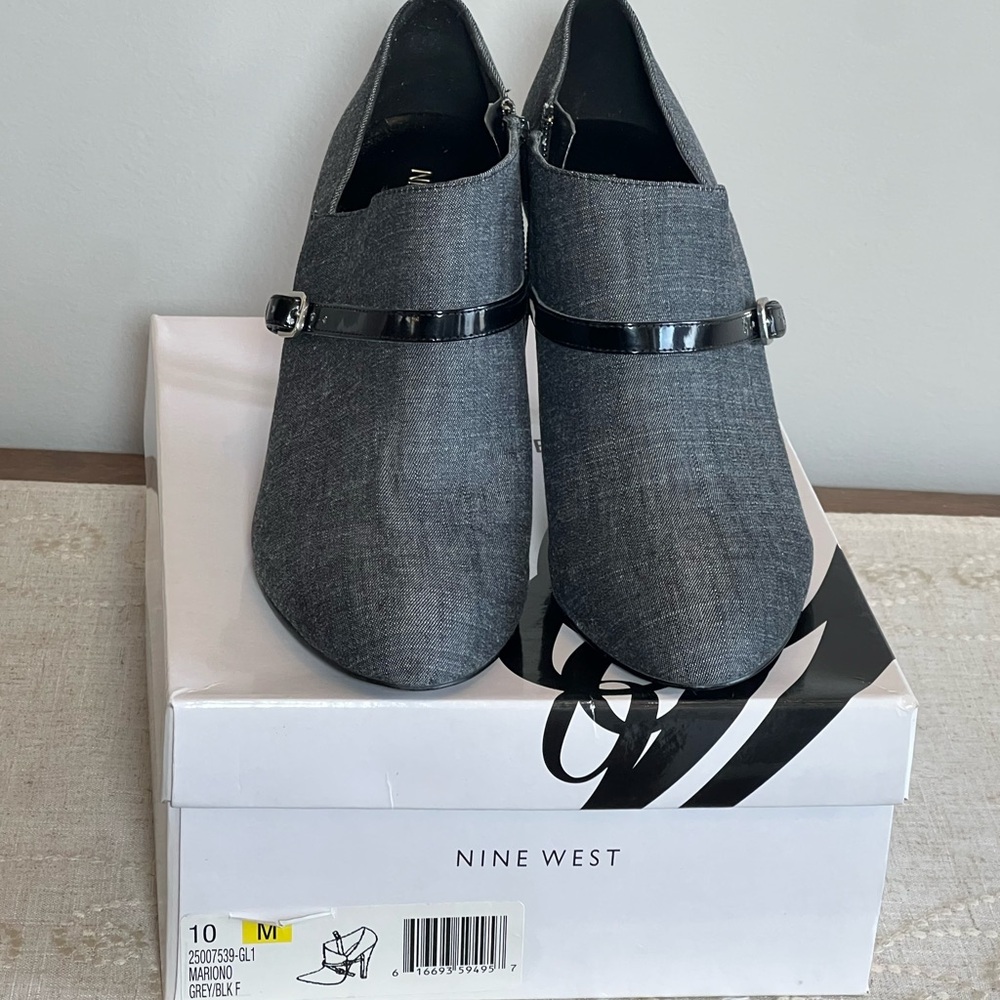 Nine West Gray Mules size 10